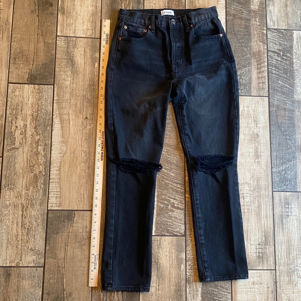 Pistola black high-rise jeans feature knee distressing - Picture 10 of 10